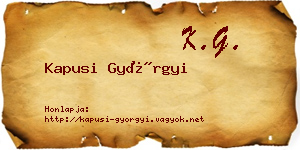 Kapusi Györgyi névjegykártya